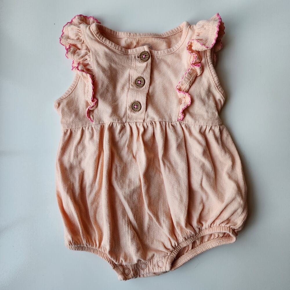 6-9 Months - Baby & Toddler Clothes - Bubble Romper Peach